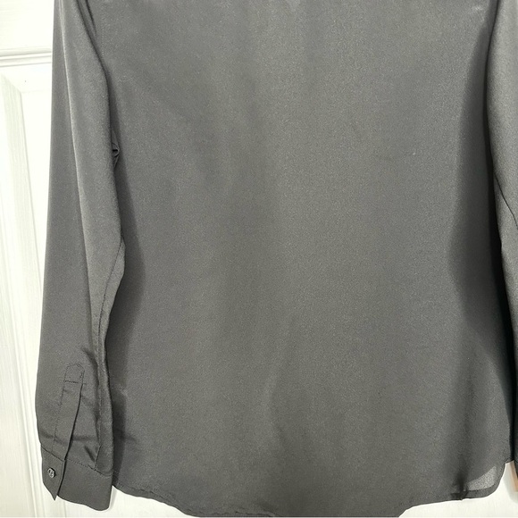 Old  Navy Button Up Blouse Semi Sheer Black Size Small - Picture 12 of 16